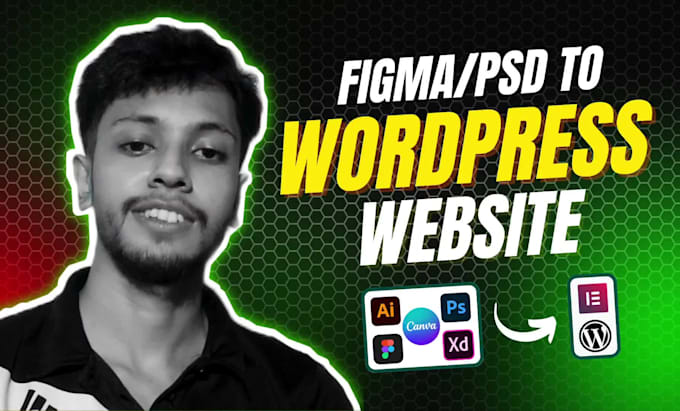 convert figma, PSD, canva, or xd design to wordpress website with elementor
