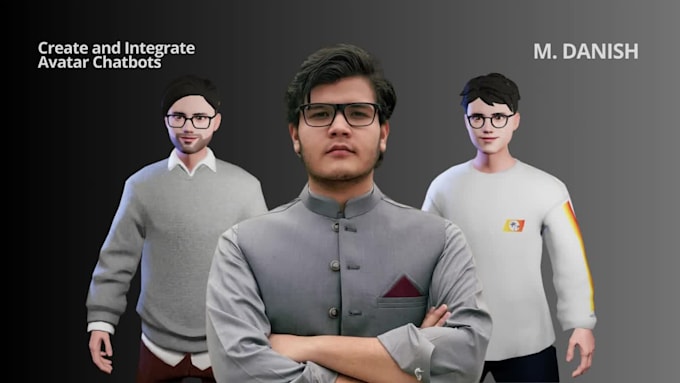 create custom ai,ml,nlp, 3d avatars with chatbots, lip sync