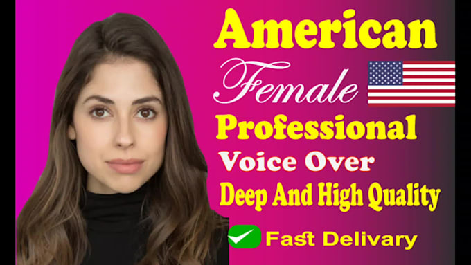 record professional american female voice over in english