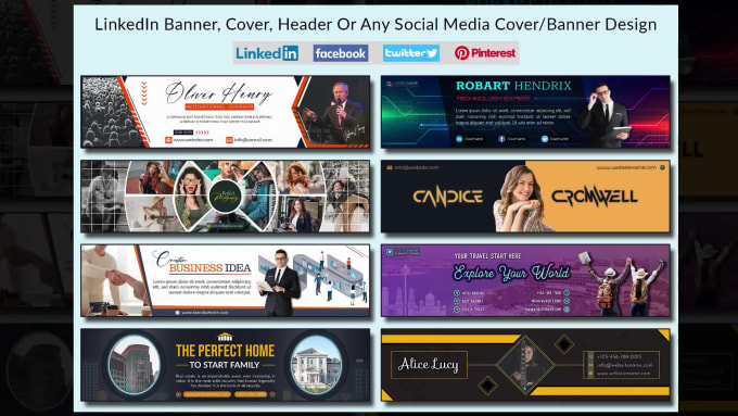 Design linkedin banner, facebook cover, profile image or social media ...