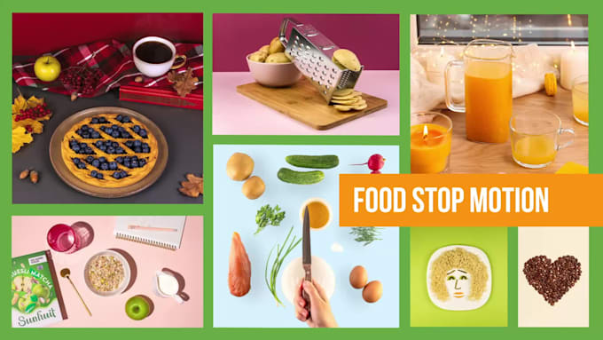create food product stop motion video for social media
