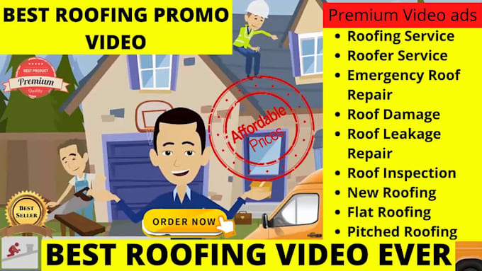 do roof repair or roofing service promo video ads