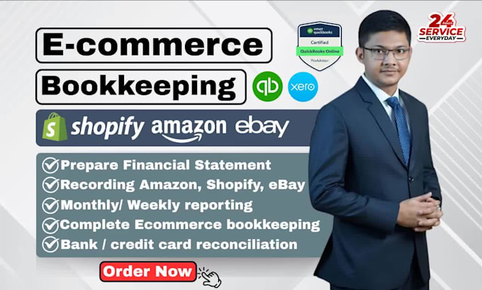 ecommerce bookkeeping and accounting for amazon, shopify, ebay