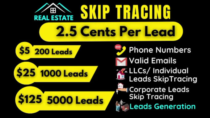 do real estate skip tracing and llc skip tracing in bulk