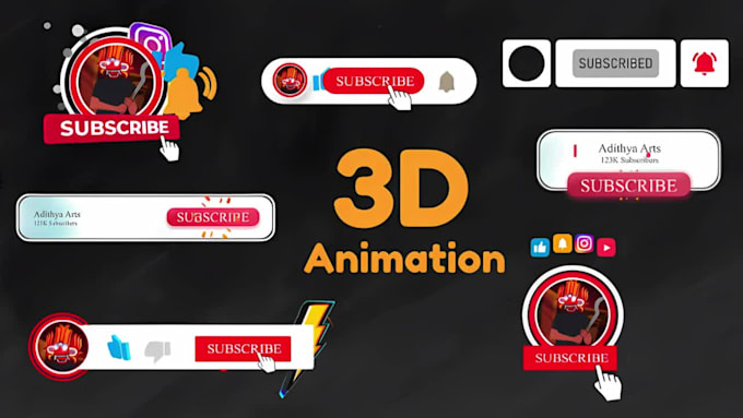 create amazing youtube subscribe button and like animations