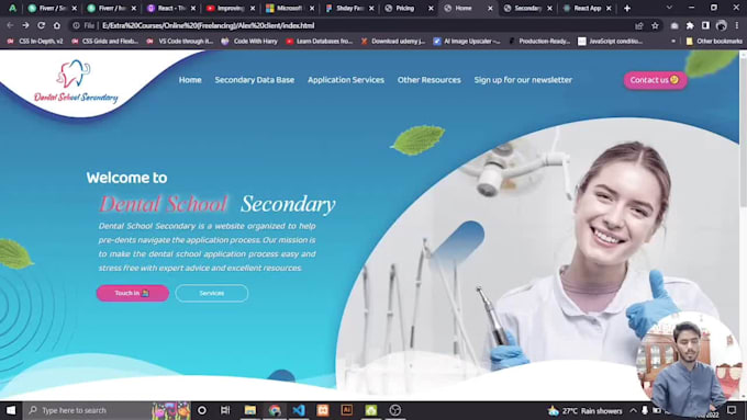 design responsive frontend website in react js, with amazing design