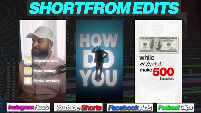 edit your shortform content, trendy reels, podcast clips and shorts
