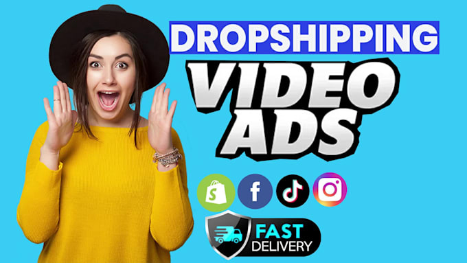 create shopify dropshipping facebook ad video, tik tok ads