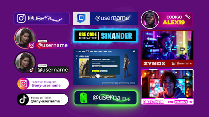create animated social media lower thirds and overlays for streaming