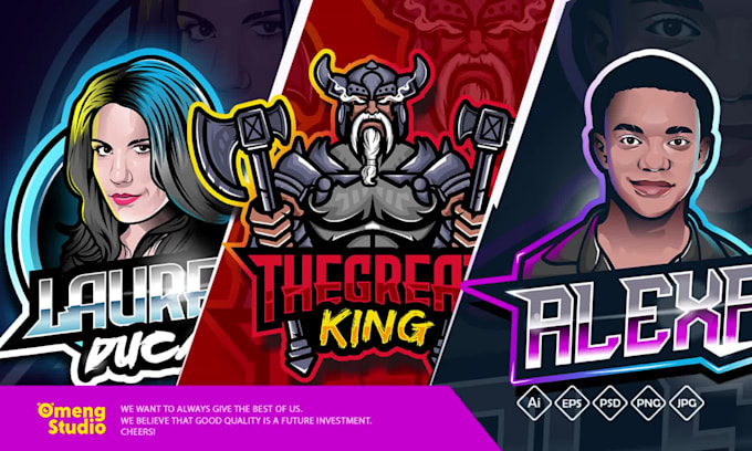 design a unique cartoon mascot and esport logo for twitch