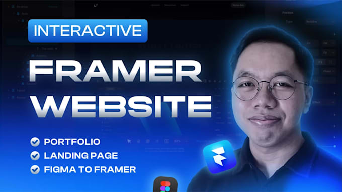 design interactive framer portfolio website or landing page with animations