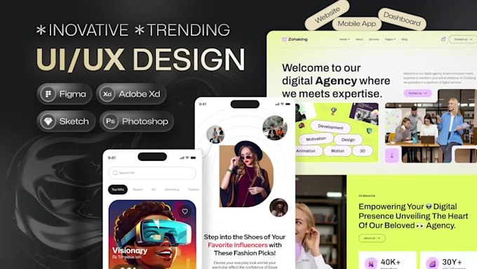 do modern ui ux design for website ui ux and mobile app ui ux