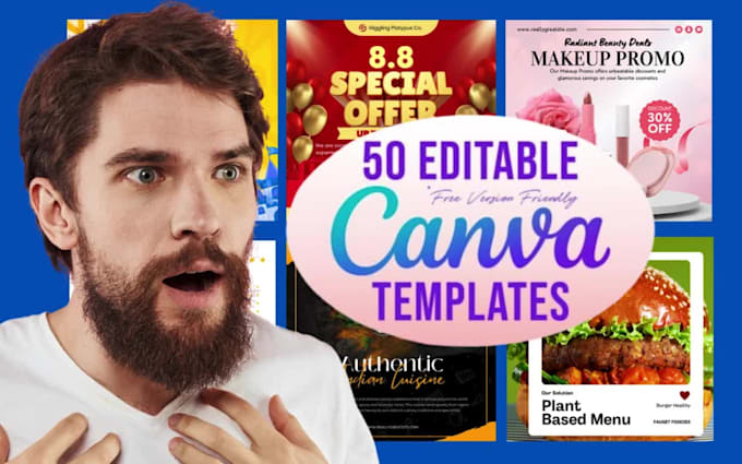 design editable canva templates for social media and business