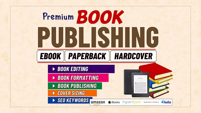 format and publish your ebook, paperback book on amazon and ingramspark