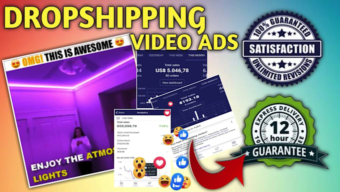 create viral dropshipping video ads for facebook in 6hrs