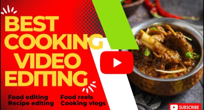 edit food video, recipe editing, cooking video and thumbnail