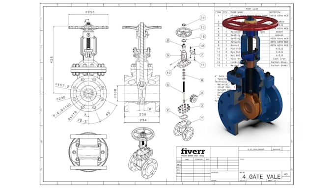 Create 2d drawing, 2d technical drawing, 2d patent drawing by ...