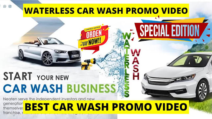 create waterless car wash or car wash promo video