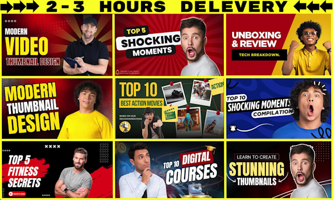 design attractive, click worthy youtube thumbnails