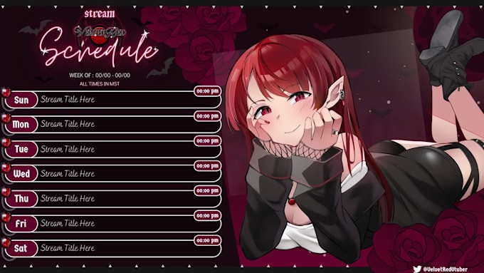 design an animated vtuber stream schedule