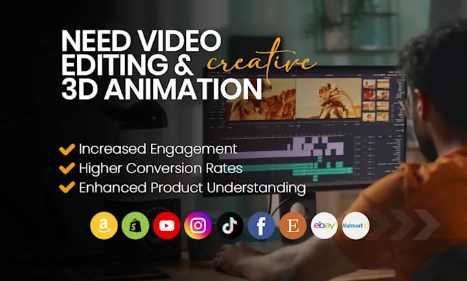 do professional product video editing and 3d animation