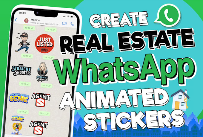 create real estate whatsapp animated stickers