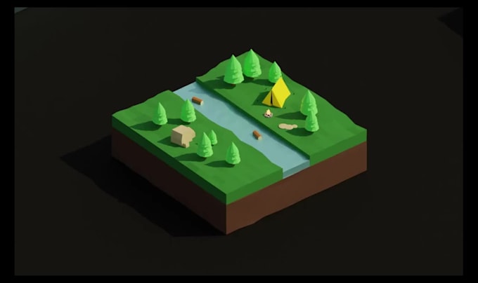 make low poly 3d models and environments for you