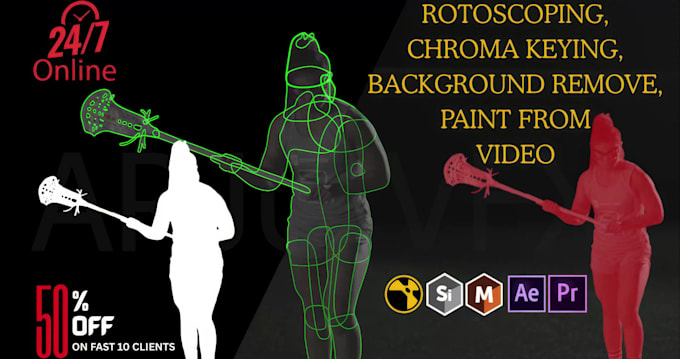 do professional rotoscoping,green screen remove,roto paint