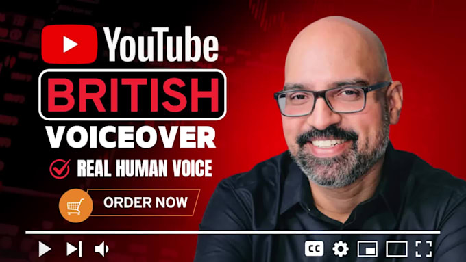 be your youtube male english voice over artist, human voiceover not ai