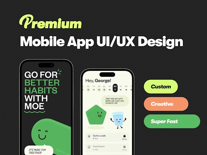 do creative mobile app UI and website UI design