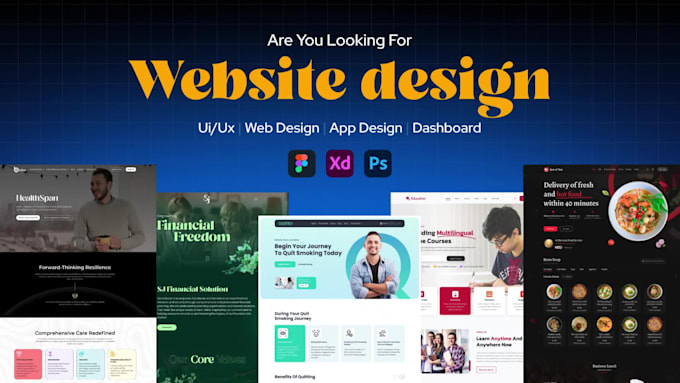 figma landing page, full website UI UX design responsive
