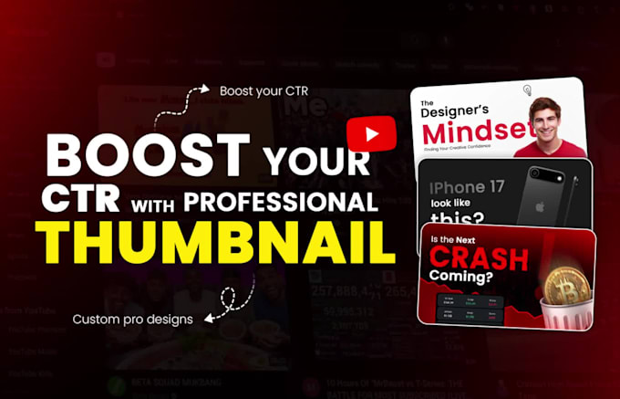 design high CTR youtube thumbnails with pro text, color, and composition