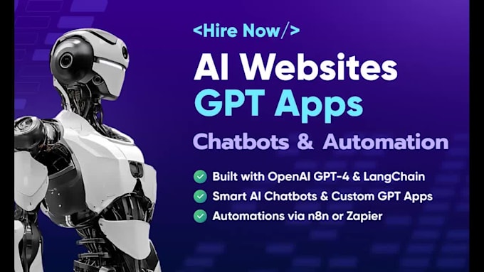 build custom ai website, gpt app, chatbot, or smart ai agent