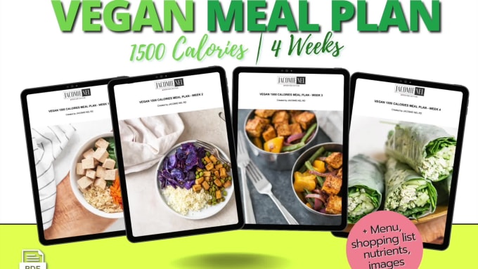 Give you a customised vegan meal plan by Jacomienel | Fiverr