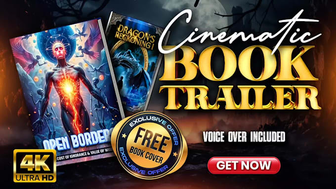 create a cinematic book trailer, book teaser, or promo video