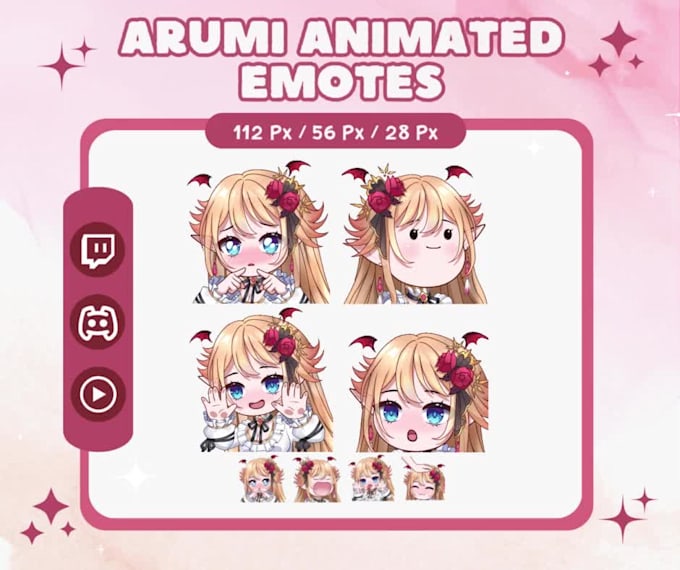 draw chibi emotes static and animated for twitch and stream