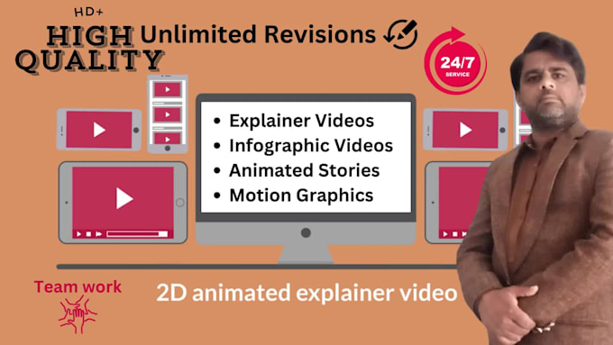 create a 2d animated explainer video or infographic video in 24h