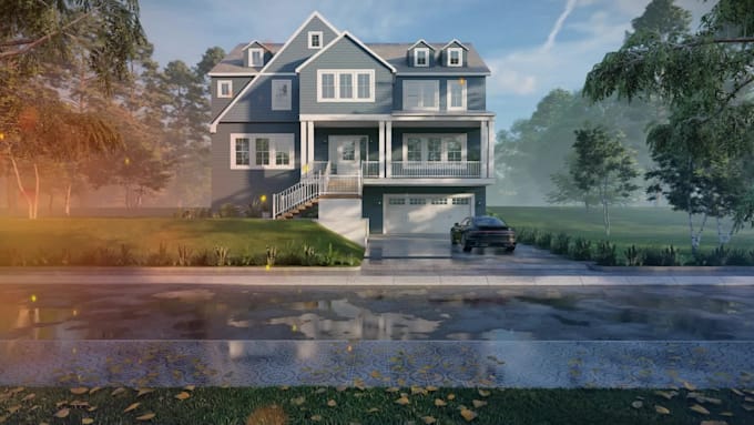 do realistic 3d architectural rendering and building exterior design