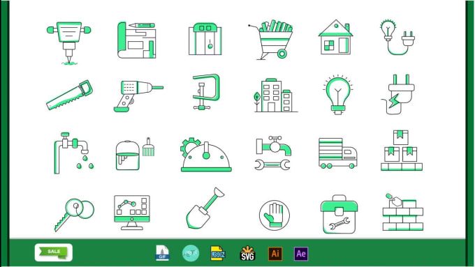 design icon set bundle with svg,lottie,gif animation