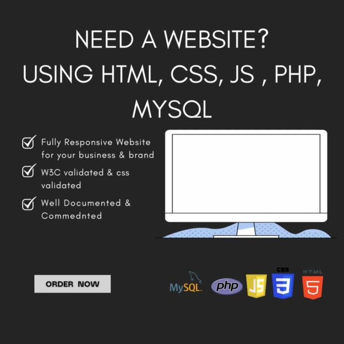 Develop fully responsive or functional website using html css js php ...