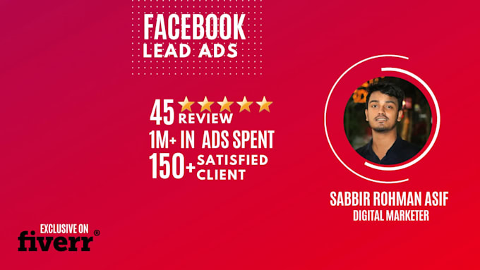 setup and optimized facebook lead generation campaign ads
