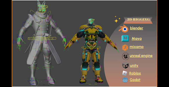 do 3d rigging professionally in blender and maya