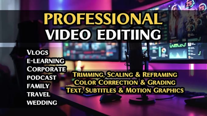 edit video, podcast, youtube, tiktok, instagram, family, wedding, highlights
