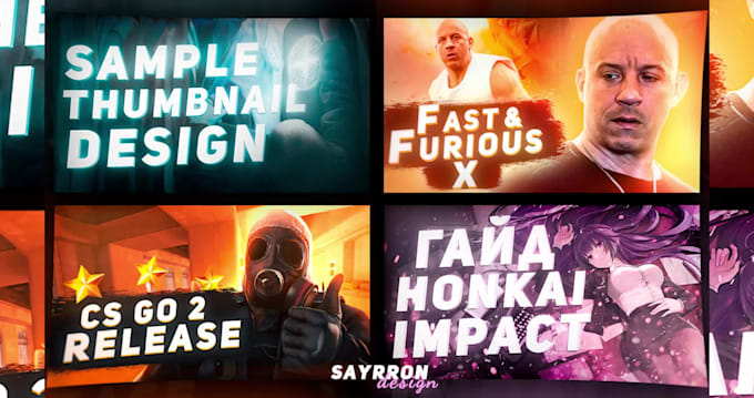 Design an catching youtube thumbnail by Sayrron | Fiverr