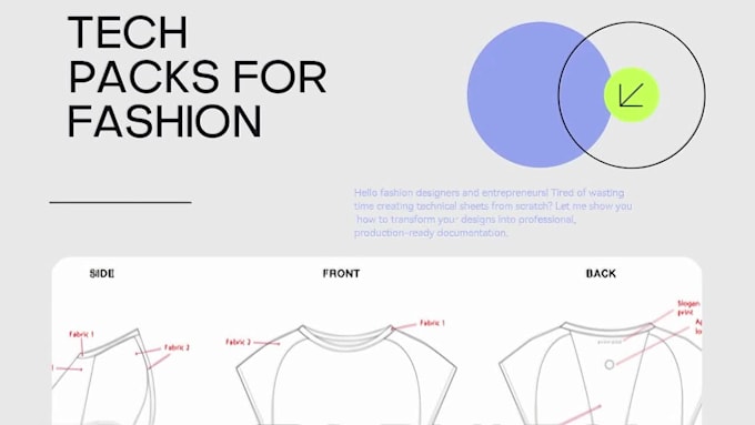 create a fashion sketch and tech pack ready for production
