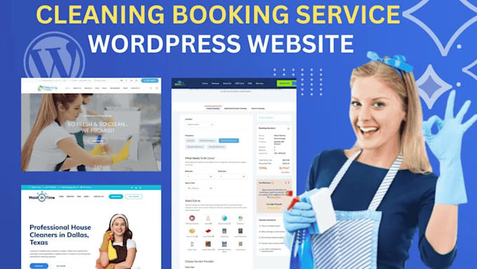design wordpress cleaning services booking website