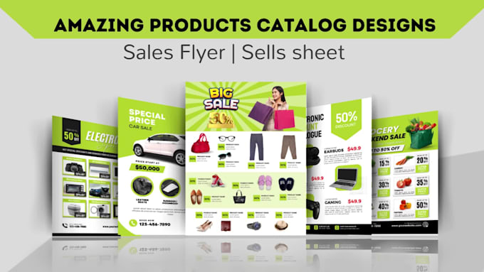 design attractive product catalog flyer, sales sheet one pager