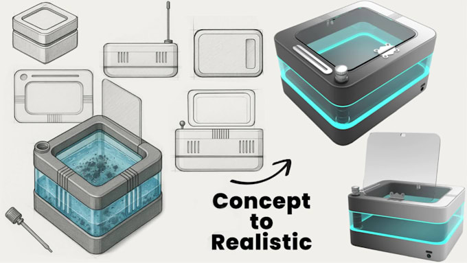 create realistic 3d modeling and rendering for products