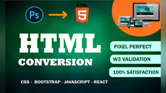 convert PSD to HTML, figma to HTML responsive website