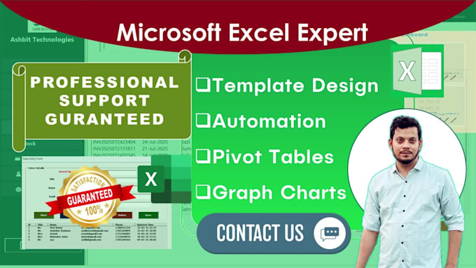 create and fix excel spreadsheets, templates, pivot tables, and automation